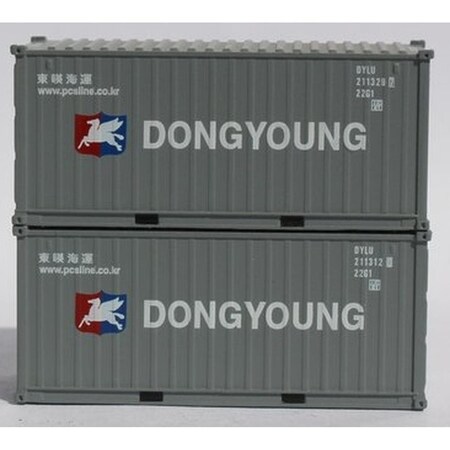 Jacksonville Terminal 205440 20 ft. N Scale Dong Young Standard Height Corrugated Side Containers, 2PK JTC205440